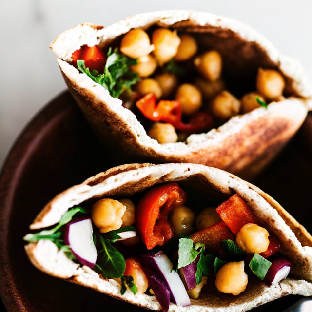 Chickpea Stuffed Pittas