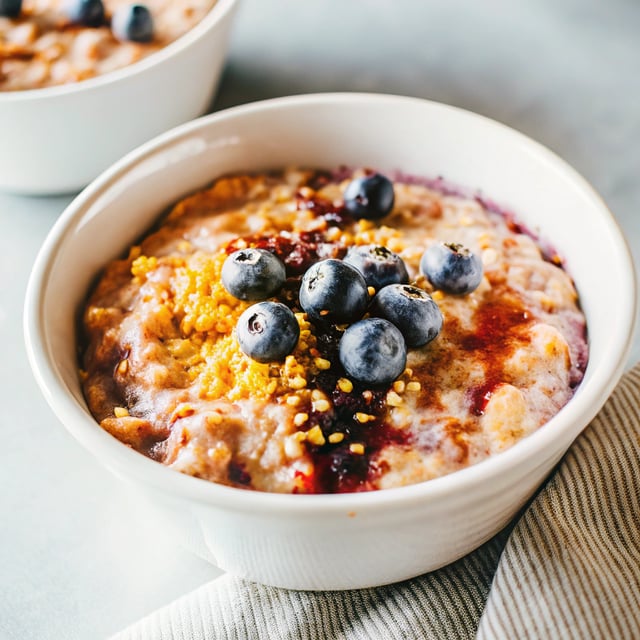 Creamy Blueberry, Oat & Quinoa Porridge