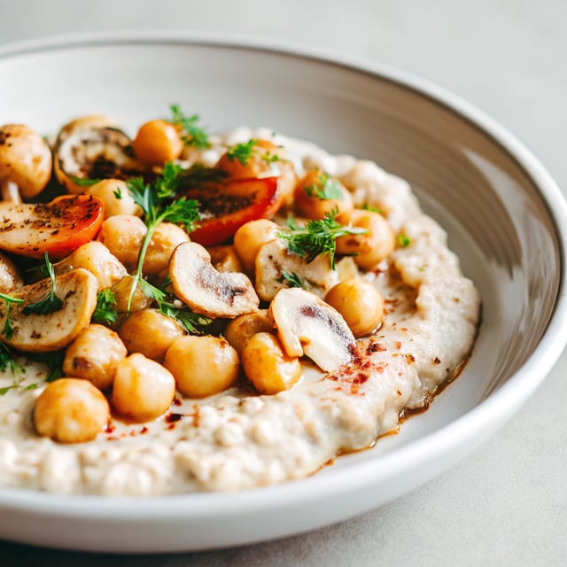 Creamy Chickpeas & Mushrooms