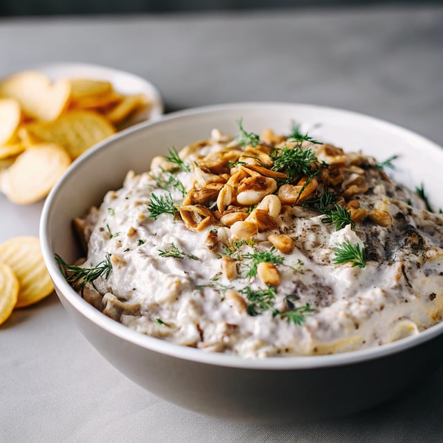 Creamy Herb Dip With Crispy Shallots