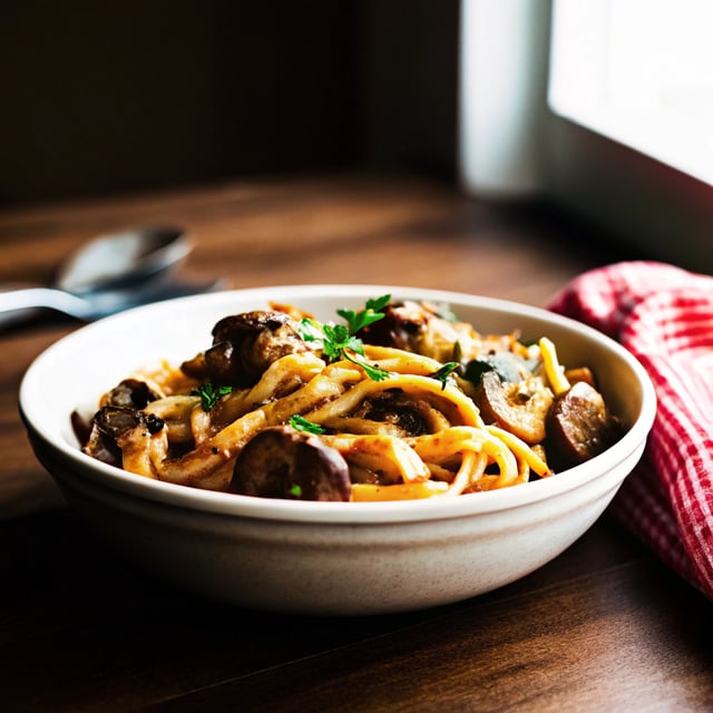 Creamy Mushroom & Miso Pasta