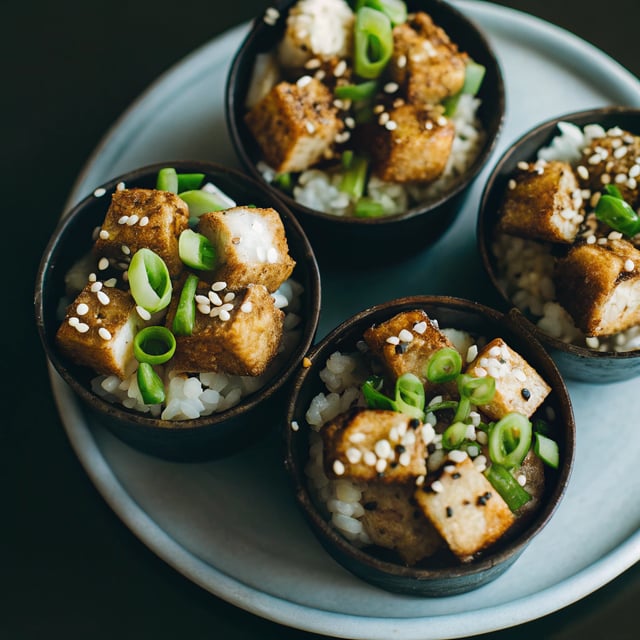 Crispy Miso Rice & Tofu Bowls