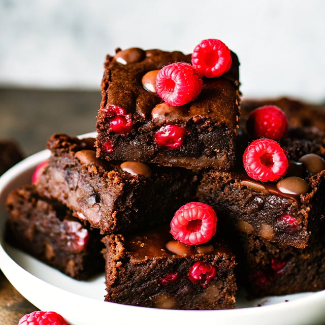 Dark Chocolate & Raspberry Chickpea Blondies