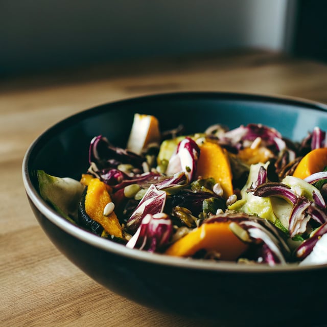 Delica Pumpkin & Radicchio Salad with Toasted Seeds