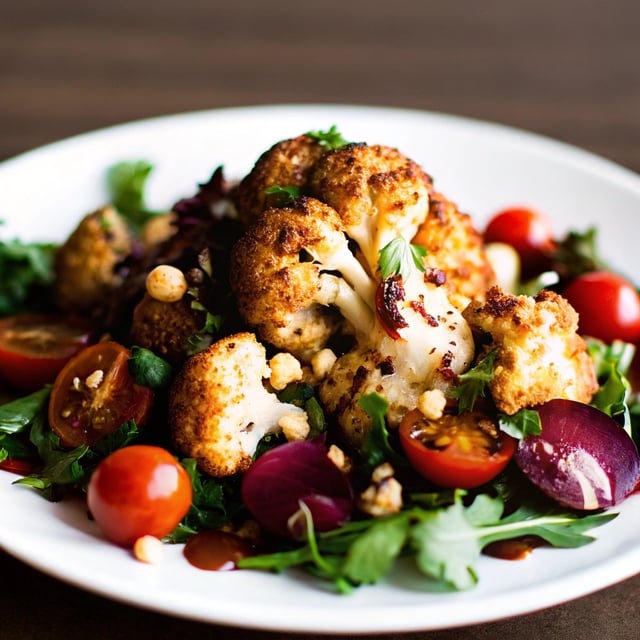 Easy Harissa Roasted Cauliflower Salad