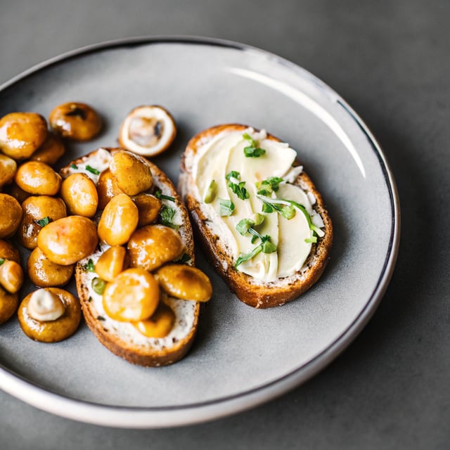 Glazed Miso Mushrooms With Butter Bean Toast