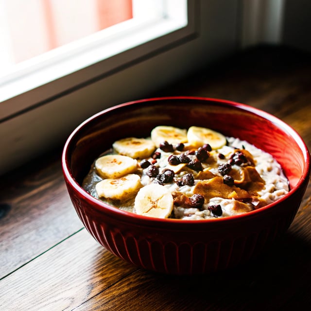 Grain Porridge With Banana, Peanut Butter & Cacao Nibs