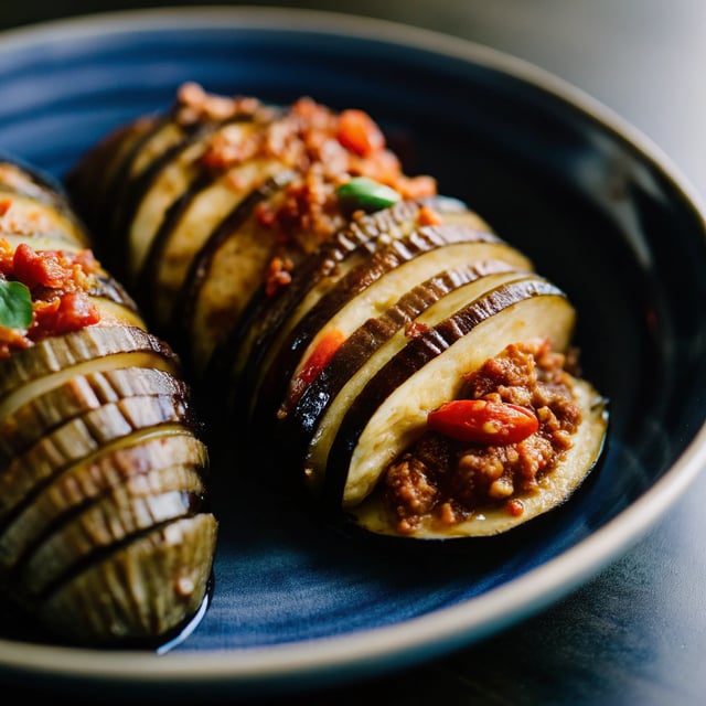 Hasselback Aubergines with Rich Ragu