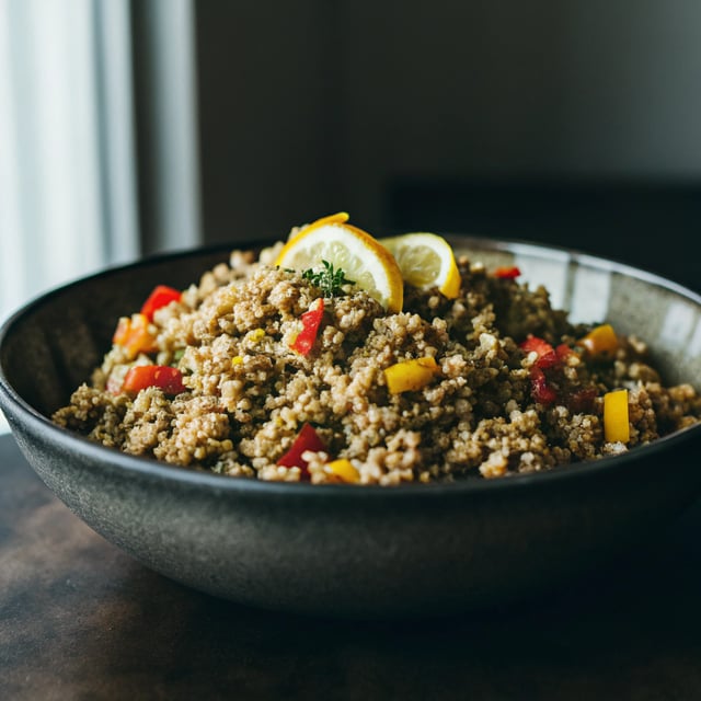 Lemony Quinoa & Mixed Pepper Salad