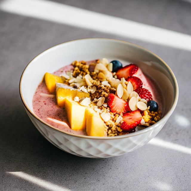 Mango & Strawberry Smoothie Bowl