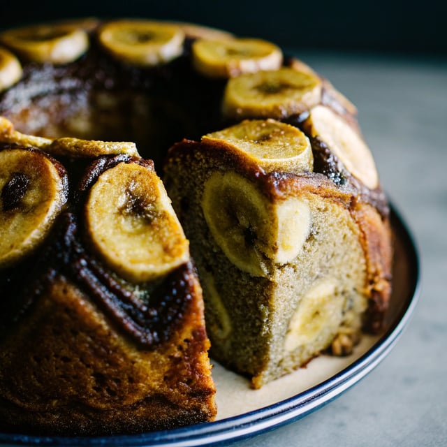 Marbled Upside-down Banana Cake