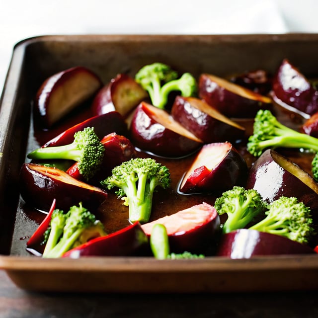 Miso Aubergine & Broccoli Traybake