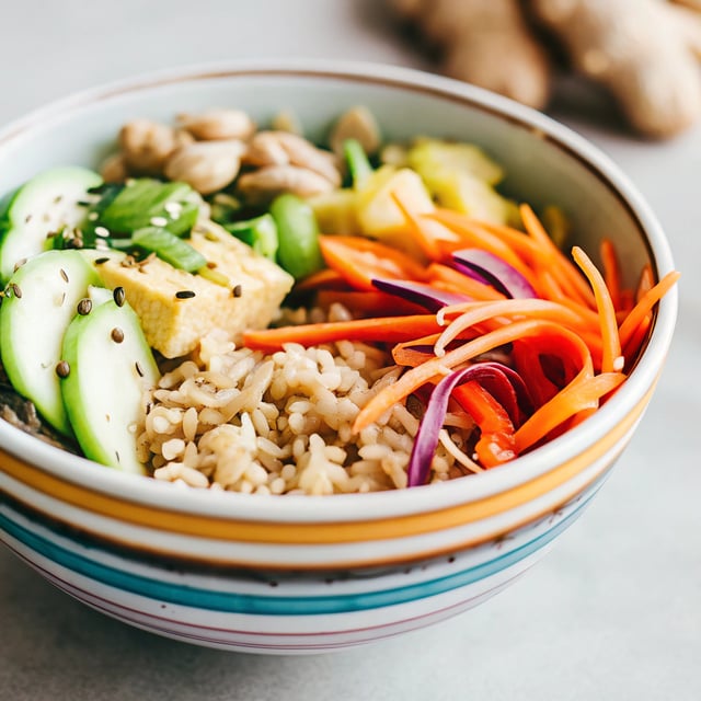 Miso, Ginger, Carrot & Brown Rice Salad