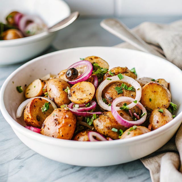 New Potato, Red Onion & Olive Salad