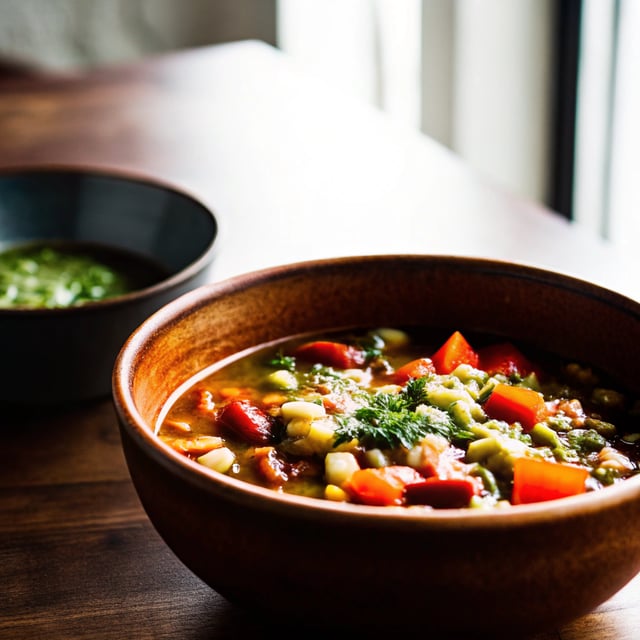 Nourishing Veggie, Bean & Pesto Minestrone