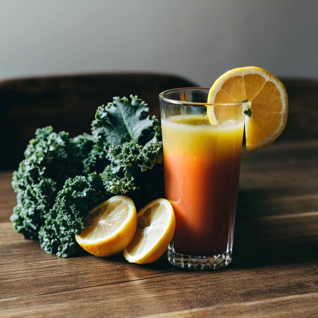Orange, Kale & Lemon Juice