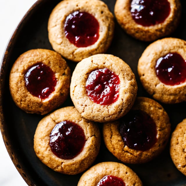 Peanut Butter & Jam Thumbprint Cookies