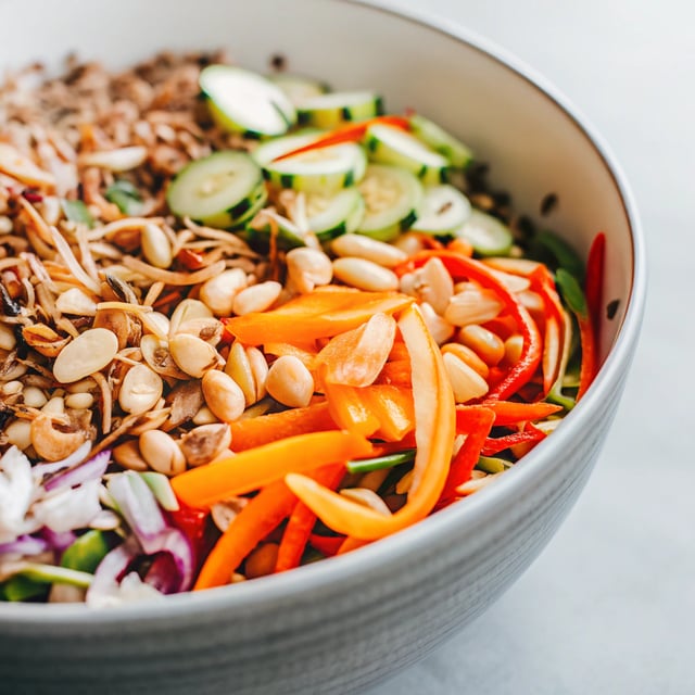 Peanut & Wild Rice Rainbow Salad