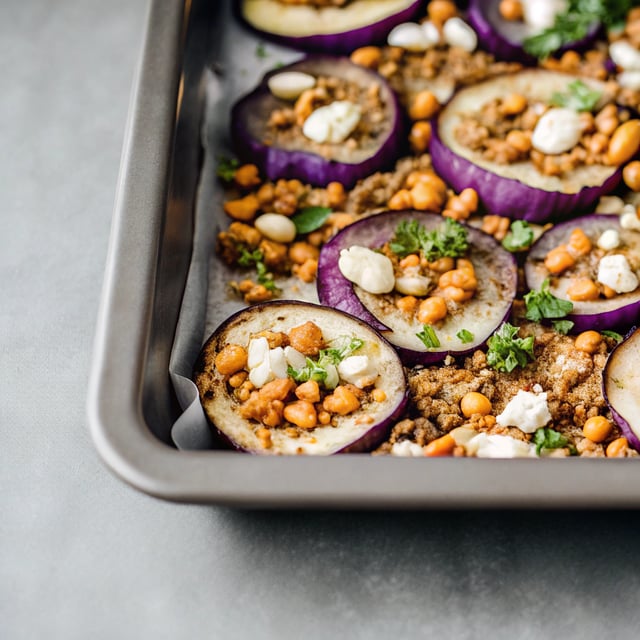 Peanutty Aubergine & Lentil Traybake