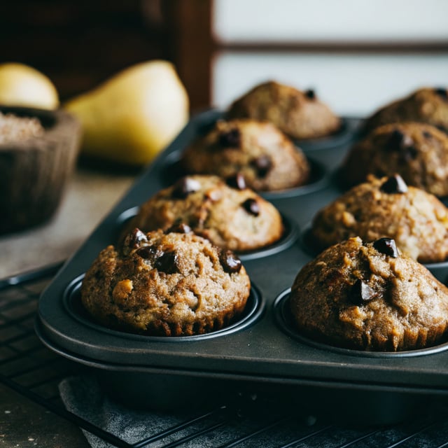 Pear & Dark Chocolate Muffins
