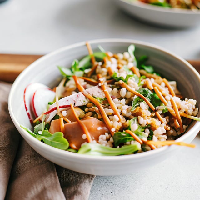 Pearl Barley Salad & Miso Tahini Dressing