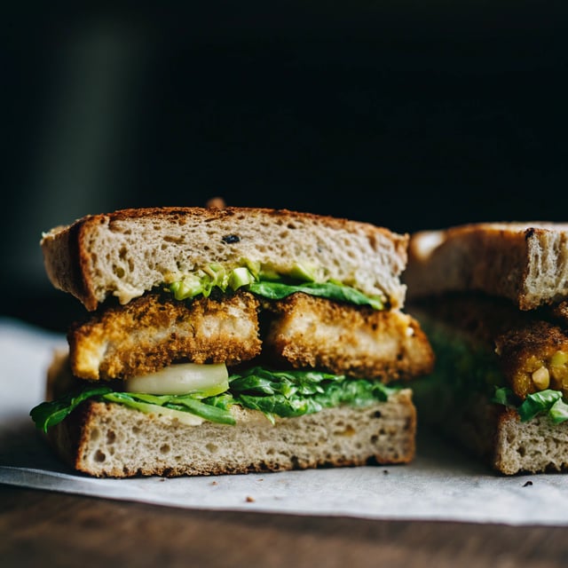 Pesto & Crispy Spiced Tofu Sandwich
