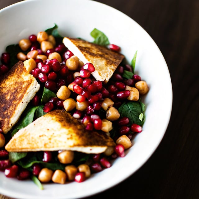 Pomegranate, Toasted Pitta & Chickpea Salad