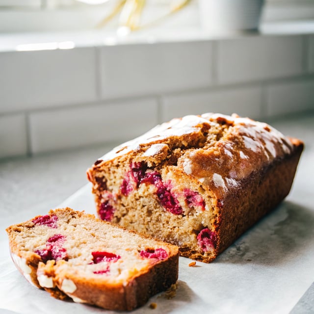 Raspberry Almond Oat Loaf