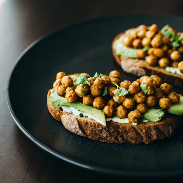 Roasted Chickpeas & Avocado Toast