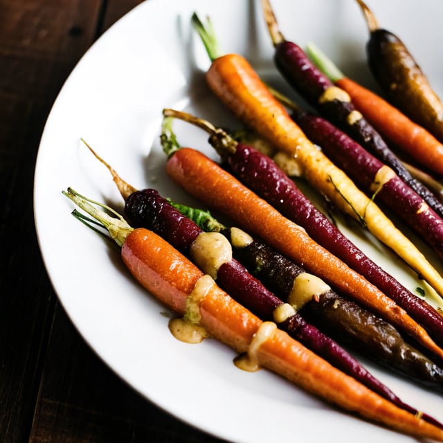 Roasted Heritage Carrots With Spiced Tahini Sauce