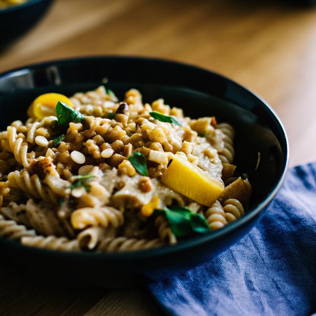 Roasted Squash Pasta With Lemon Tahini Sauce