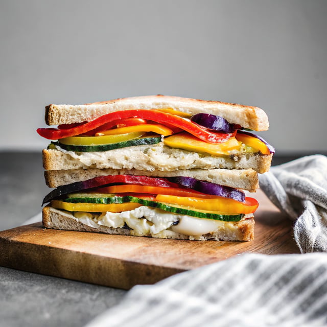 Roasted Veg & Hummus Sandwich