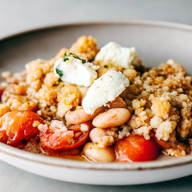 Savoury Tomato & Butter Bean Crumble