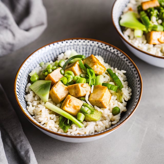 Speedy Green Rice Bowls With Sticky Tofu