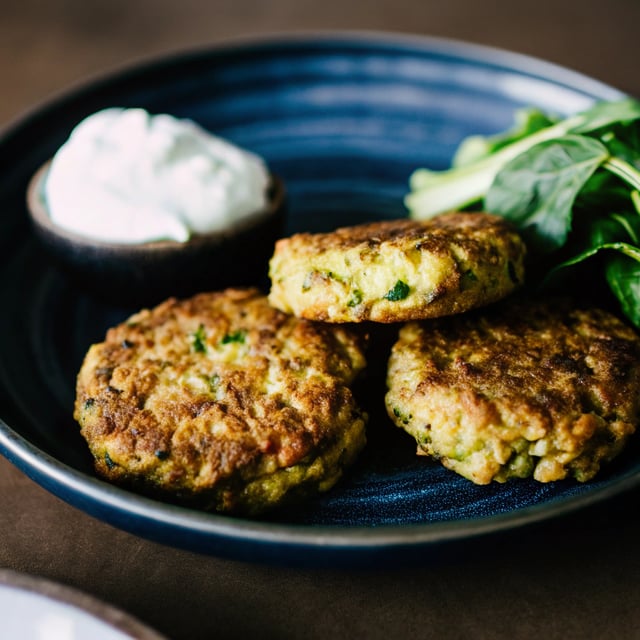 Spiced Courgette & Chickpea Fritters