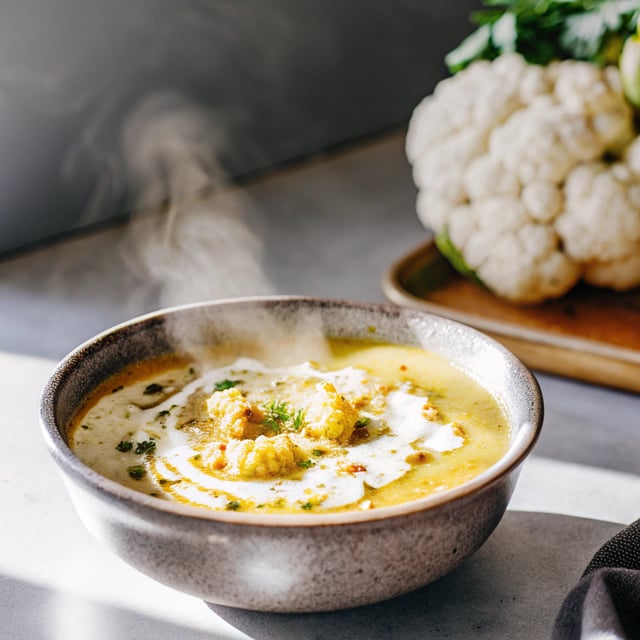 Spiced Roasted Cauliflower Soup
