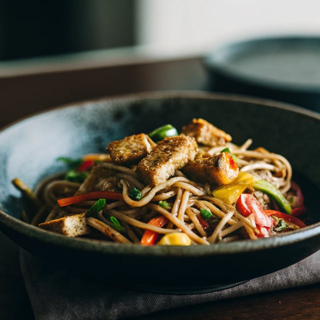 Spicy Udon Noodles With Chilli Tahini Sauce
