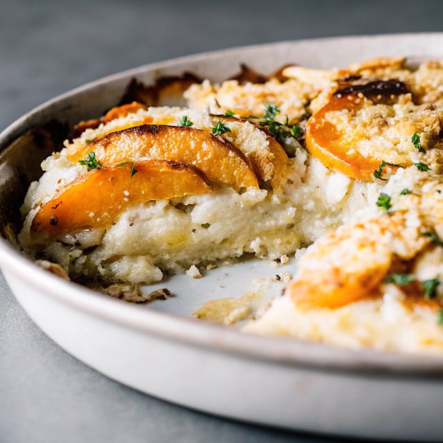 Sweet Potato, Parsnip & Coconut Gratin