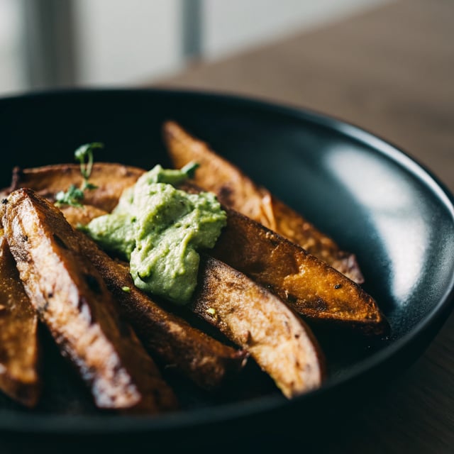 Sweet Potato Wedges With Zingy Avocado Crème