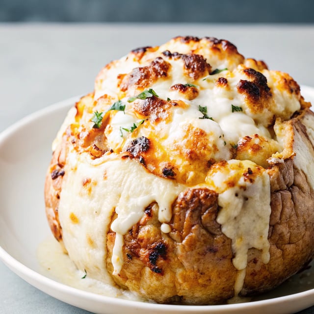 Whole Baked Cauliflower Cheese