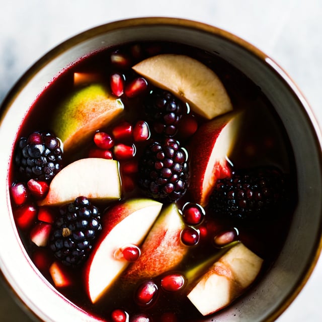Autumn Sangria with Apples, Pomegranate and Blackberries