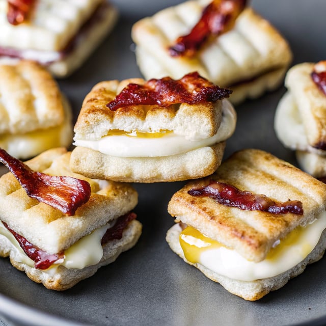 Brie and Candied Bacon Grilled Cheese Bites