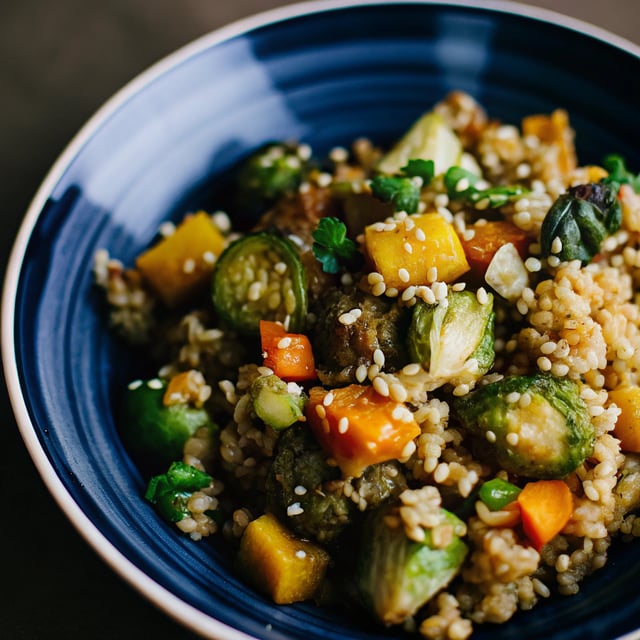 Butternut Squash and Brussels Sprout Fried Rice
