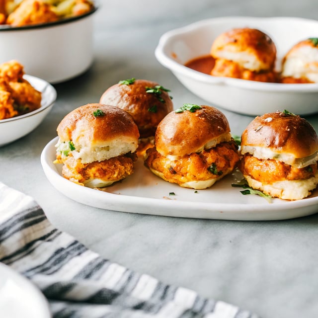 Cheesy Buffalo Chicken Meatball Sliders