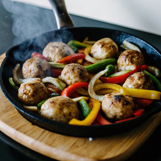 Chicken Meatball Fajita Skillet