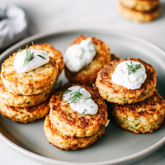 Crispy Baked Zucchini-Quinoa Cakes with Dill Yogurt Sauce