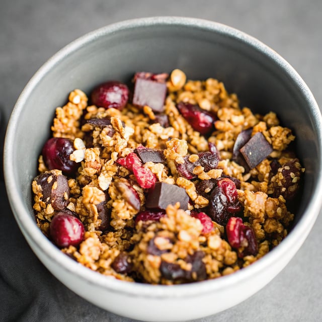 Dark Chocolate Cherry Granola with Crunchy Quinoa