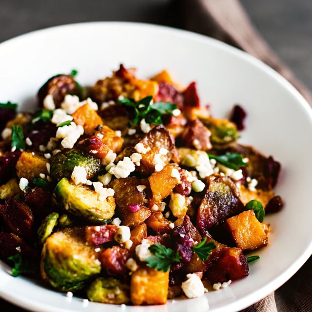 Kabocha Squash Quinoa Bake with Brussels Sprouts and Pancetta