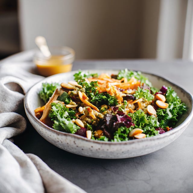 Kale Salad with Carrot-Ginger Dressing