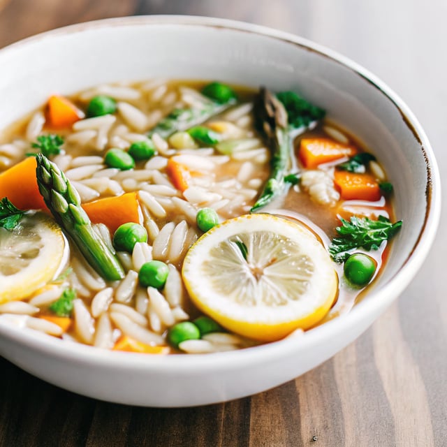 Lemon Orzo Soup with Spring Vegetables